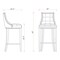 Manhattan Comfort Fifth Avenue Bar Stool in Cream and Walnut, PK3 3-BS007-CR - alternate 5